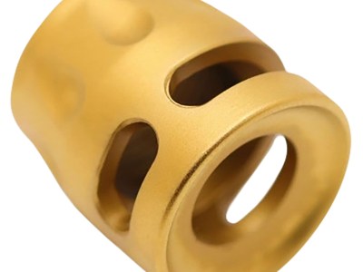 True Precision Inc TPSMICROG Micro Compensator S-Type Gold 416R Stainless Steel 1/2″x28 Threads 9mm/380 ACP