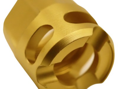 True Precision Inc TPYMICROG Micro Compensator Y-Type Gold 416R Stainless Steel 1/2″x28 Threads 9mm/380 ACP