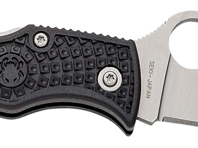 Spyderco MBKLFP Manbug  1.90″ Stonewashed VG-10 SS Blade/ Black Textured FRN Handle