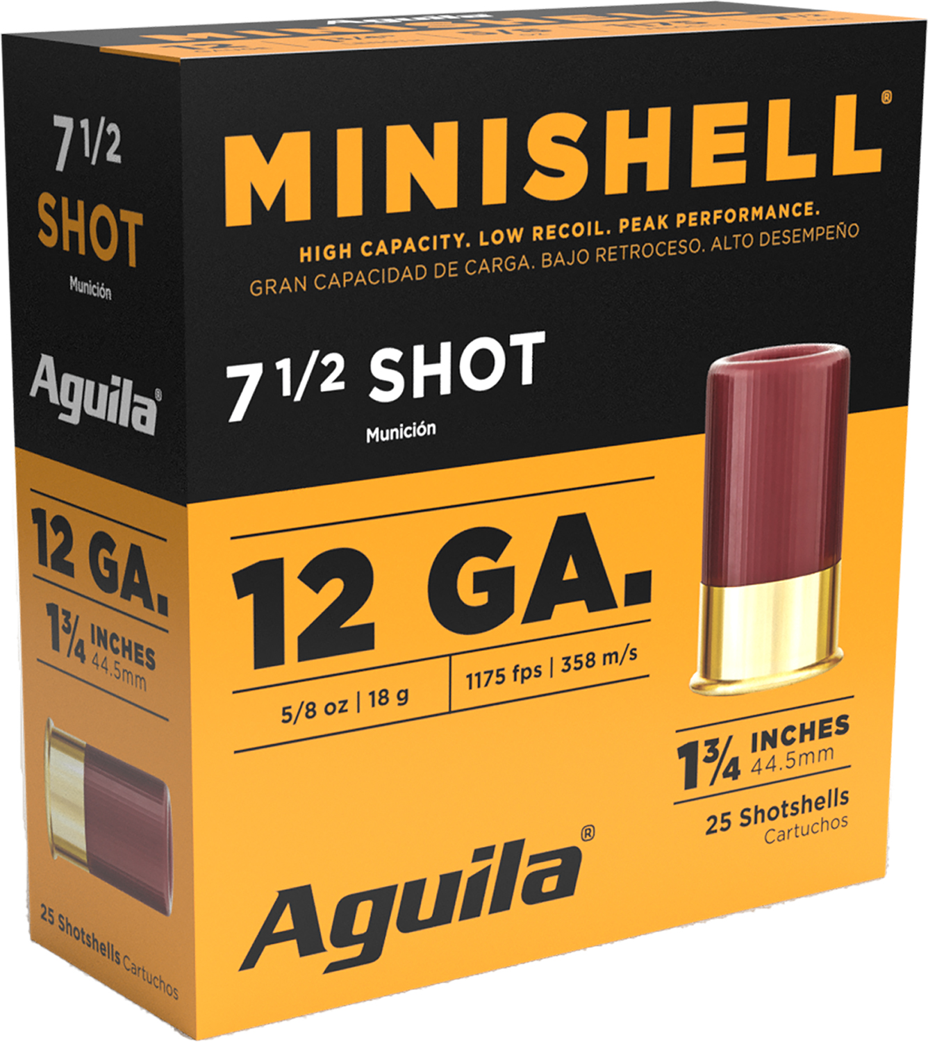 Aguila 1CHB1387 Minishell  12Gauge 1.75″ 5/8oz 7.5Shot 25 Per Box/10 Case