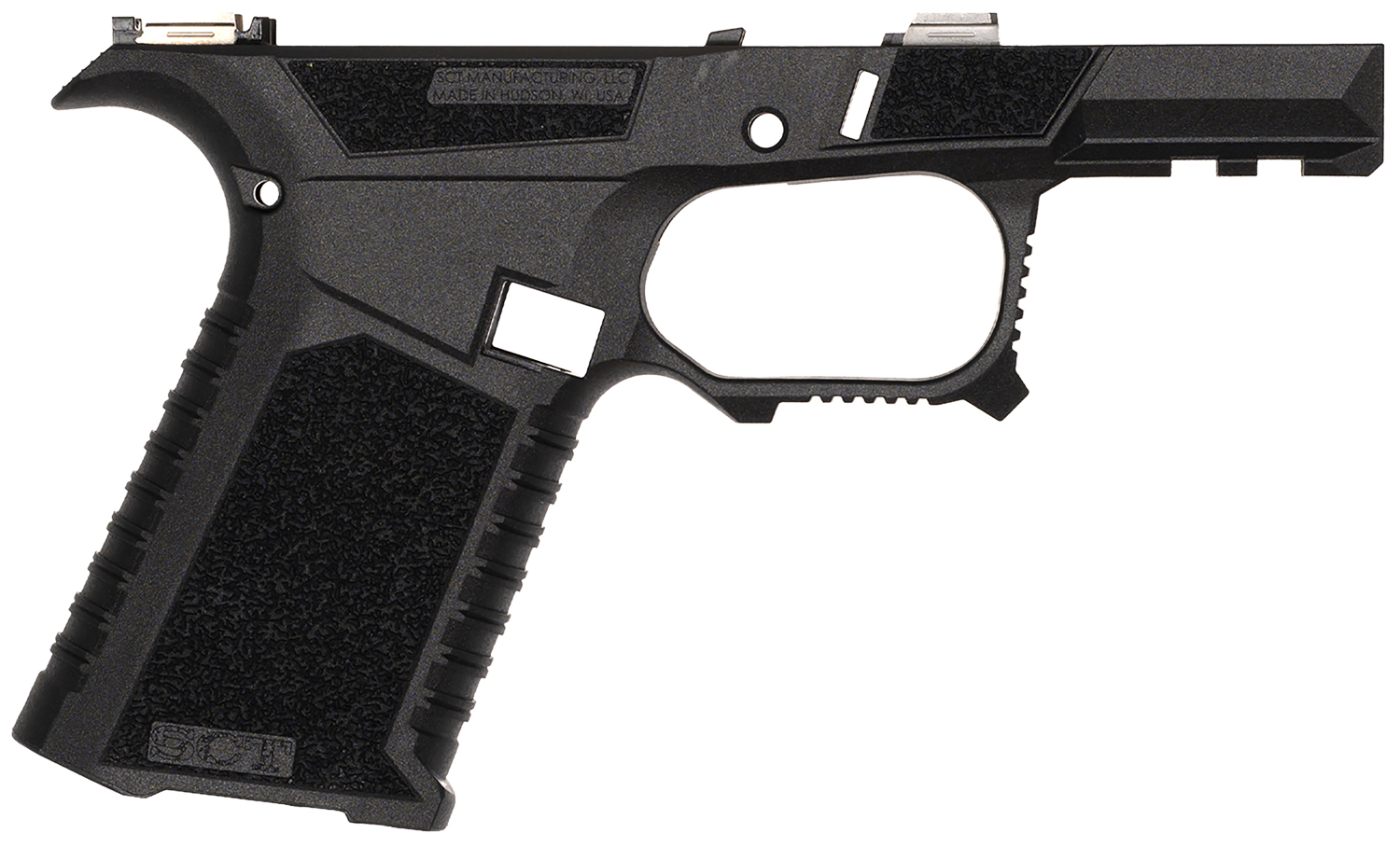 Sct Manufacturing 225020100 Sub Compact  Compatible w/ Glock 43X/48 Black Stainless Steel Frame/ Aggressive Texture Grip Includes Locking Block