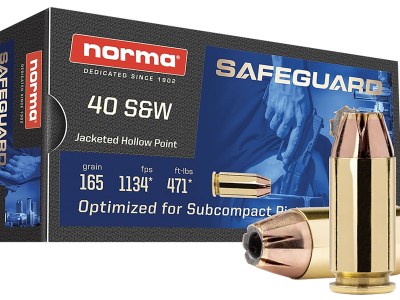Norma Ammunition 801407887  Safeguard 40S&W 165gr Jacketed Hollow Point 50 Per Box/20 Case