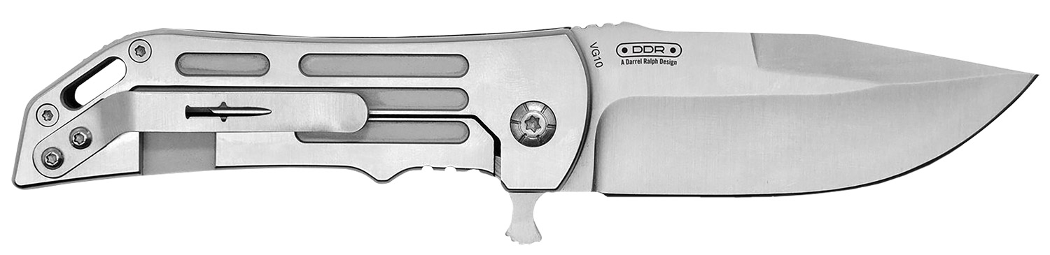 Camillus 19643 Dominator II 3″ Folding Drop Point Plain Titanium Bonded 420 Stainless Steel Blade, Silver Carbon Fiber/SS Handle