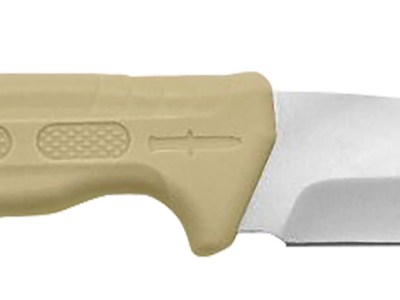 Camillus 19156 Roto  4″ Fixed Drop Point/Gut Hook Plain Satin 420 Steel Titanium Bonded Blade, Tan PP/TPR Handle