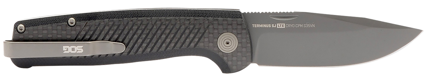 S.O.G SOGTM1006BX Terminus SJ LTE 2.90″ Folding Plain Black TiNi S35VN SS Blade, Graphite Textured G10 Handle