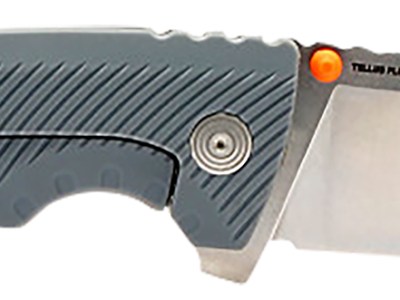 S.O.G SOG14060243 Tellus FLK 3.65″ Folding Clip Point Plain Stonewashed Cryo 440C SS Blade, Wolf Gray Textured GRN Handle, Blister Pack