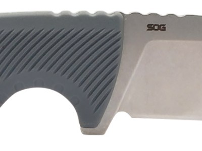 S.O.G SOG17060243 Tellus FX 4.20″ Fixed Clip Point Plain Stonewashed Cryo 440C SS Blade, Wolf Gray Textured GRN Handle, Blister Pack