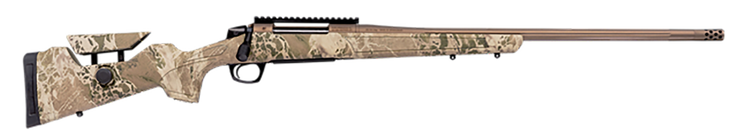 CVA CR3953 Cascade Long Range Hunter Full Size 308 Win 22″ Smoked Bronze Cerakote Steel Threaded Barrel, Realtree Hillside Synthetic Stock