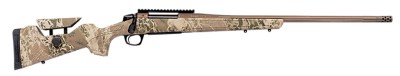 CVA CR3961 Cascade Long Range Hunter Full Size 300 Win Mag 24″ Smoked Bronze Cerakote Steel Threaded Barrel, Realtree Hillside Synthetic Stock