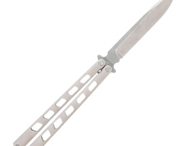 Cold Steel CSFL43ARC Arc Angel Balisong Butterfly 5.45″ Folding Clip Point Plain Satin S35VN SS Blade, Aluminum Handle