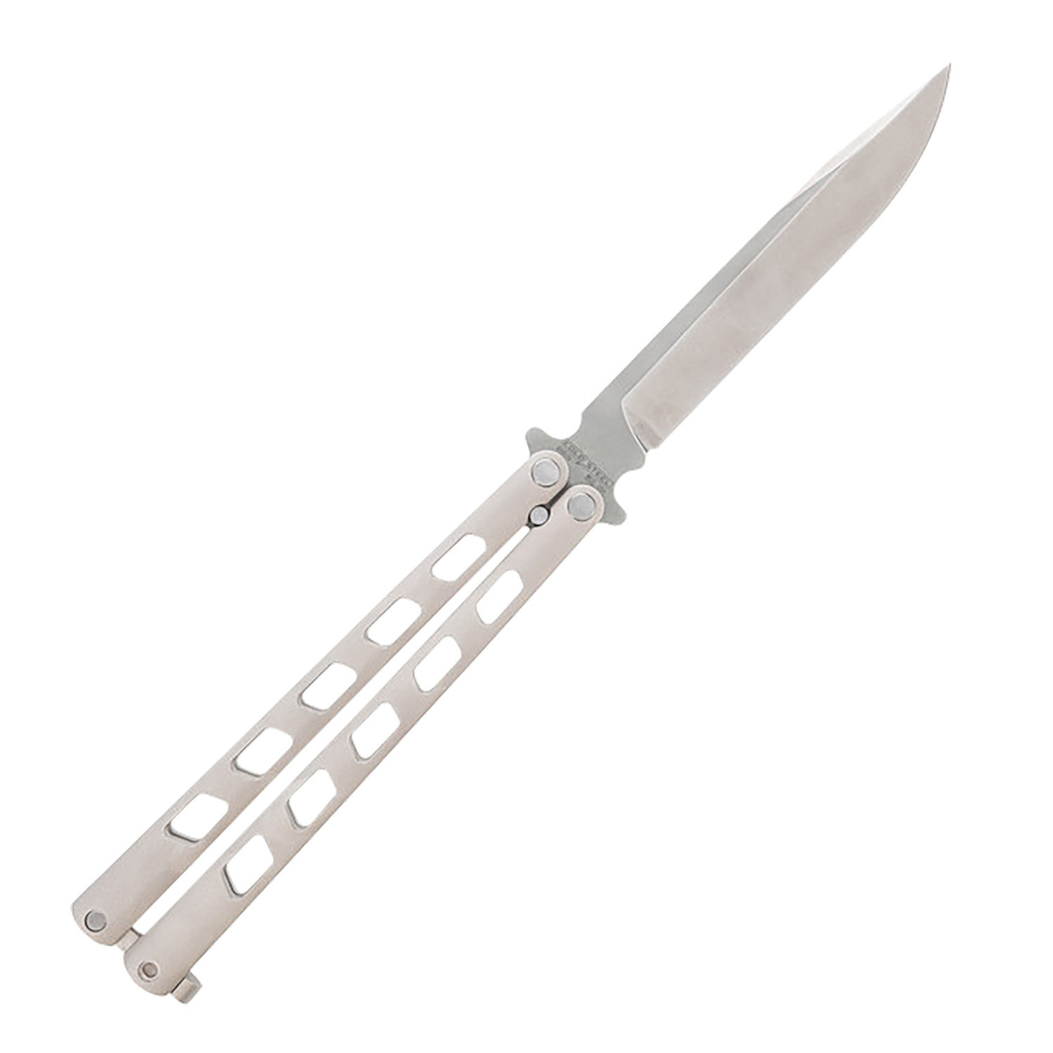 Cold Steel CSFL43ARC Arc Angel Balisong Butterfly 5.45″ Folding Clip Point Plain Satin S35VN SS Blade, Aluminum Handle