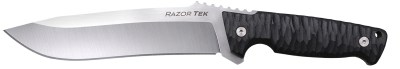 Cold Steel CSFX65RZR Razor Tek  EDC 6.50″ Fixed Clip Point Plain Satin 4116 Krupp SS Blade, 6.13″ Black Textured