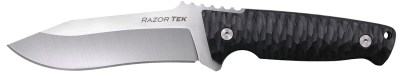 Cold Steel CSFX5RZR Razor Tek  EDC 5″ Fixed Clip Point Plain Satin 4116 Krupp SS Blade, 4.63″ Black Textured