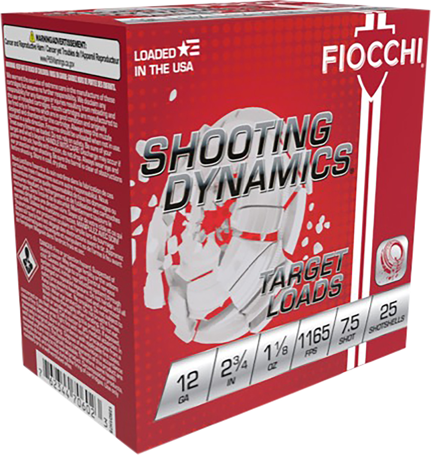 Fiocchi 12SD18L7 Shooting Dynamics Target 12Gauge 2.75″ 1 1/8oz 7.5Shot 25 Per Box/10 Case