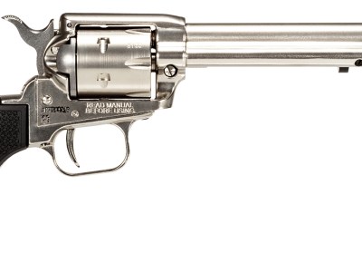 Heritage Mfg RR22NI6 Rough Rider  22 LR 6rd 6.50″ Nickel Steel Barrel, Nickel Aluminum Frame, Matte Nickel Cylinder, Black Polystar Grip, Hammer/Thumb Safety, Exposed Hammer