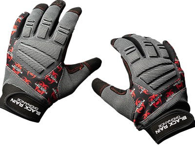 Black Rain Ordnance TACTGLOVEGRY/BLK/RDL Tactical Gloves  Black/Gray/Red Large Velcro