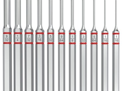 Real Avid AVAPKS Accu-Punch Standard Pin Punch Set Silver Steel Universal Firearm 11 Pieces