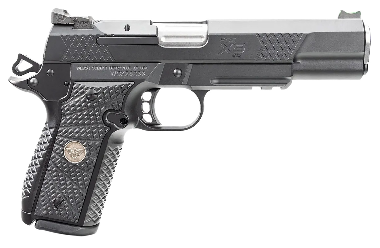 Wilson Combat 2EDCXLPR9 EDC X9 2.0 Compact Frame 9mm Luger 15+1 5″ Steel Barrel, Black Armor-Tuff Serrated Stainless Steel Slide, Aluminum Frame w/Picatinny Rail, Black G10 Starburst Grip