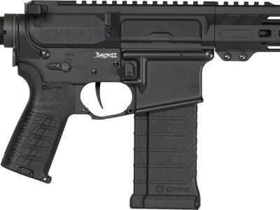 CMMG 54AE10FAB Banshee MK4 5.7x28mm 32+1, Black Nitride Medium Taper Threaded Barrel, EML 11″ M-LOK Handguards, Black Armor Cerakote Aluminum Picatinny Rail Receiver, CMMG Zeroed Grips