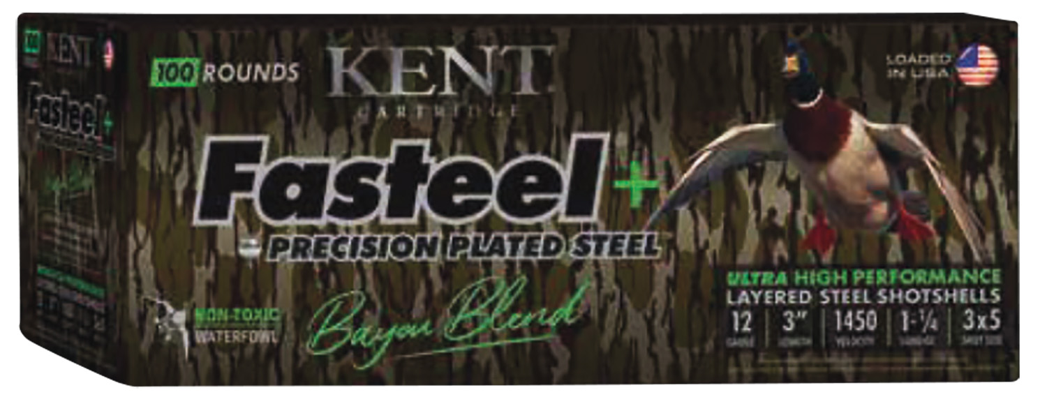 Kent Cartridge CC123FSP363X5 Fasteel + Precision Steel Sports South Exclusive 12 Gauge 3″ 1 1/4 oz 3×5 Shot 100 Per Box/2 Cs