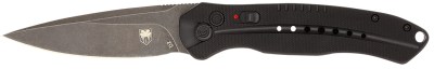 CobraTec Knives BLKDIABLOAUTO Diablo  3.50″ Folding Black Stonewashed D2 Steel Blade, 4.75″ Black Textured G10 Scales Handle