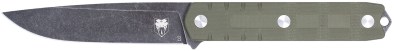CobraTec Knives CTOWODGDNS Outdoor Warrior 4.50″ Fixed Drop Point Plain Stonewashed D2 Steel Blade, 4.75″ OD Green Textured G10 Scales Handle