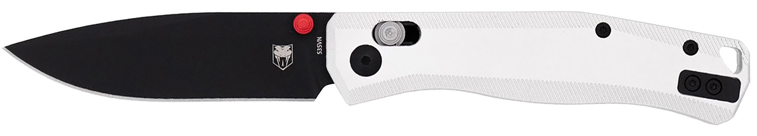 CobraTec Knives CTRGTSIL Regent  EDC 3.25″ Flip Open Plain Black TiCN S35VN Blade, 4.25″ Silver Aluminum Handle