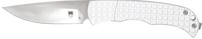 CobraTec Knives CTCLNHRSIL Cyclone Hidden Release 3″ OTF Plain Satin D2 Steel Blade, 4″ White Aluminum Handle