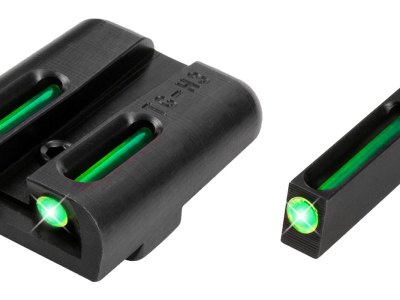 TruGlo TG131GT1 TFO  Green/Tritium/Fiber Optic Front Sight-Green/Tritium/Fiber Optic Rear Sight Glock Glock 17/17L/19