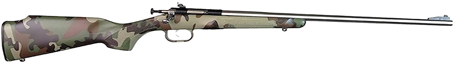 Crickett KSA2171 My First Rifle Gen2 22 S/L/LR Single Shot 16.10″ Stainless Steel Barrel & Receiver, M81 Woodland Camo Synthetic Fixed Stock, EZ Loader