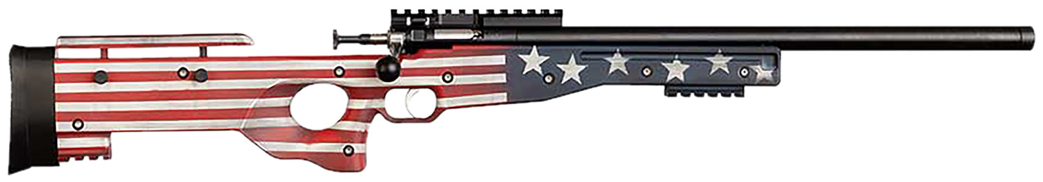 Crickett KSA2150-OG Precision  Full Size 22 LR Single Shot 16.10″ Blued Threaded Bull Barrel, Blued Crickettinny Rail Steel Receiver, Old Glory Synthetic Adj LOP Stock