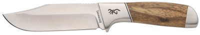 Browning 3220537 Sage Creek  Large 4.50″ Fixed Clip Point Plain Satin 9Cr14MoV SS Blade, Brown Zebra Wood Handle