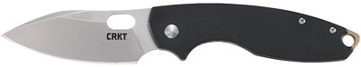 CRKT 5317D2 Pilar III 2.97″ Folding Plain Stonewashed D2 Steel Blade, Black Textured G10 Handle