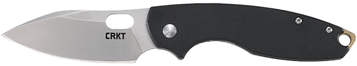 CRKT 5317D2 Pilar III 2.97″ Folding Plain Stonewashed D2 Steel Blade, Black Textured G10 Handle