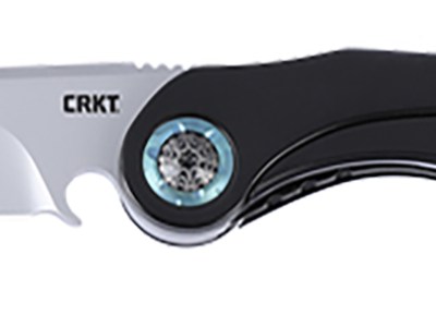 CRKT 5702 Nucleus  3.19″ Folding Plain Bead Blasted 12C27 Sandvik Blade, Black/Red G10/SS Handle