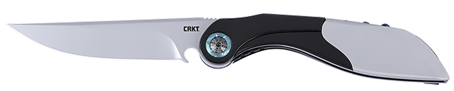 CRKT 5702 Nucleus  3.19″ Folding Plain Bead Blasted 12C27 Sandvik Blade, Black/Red G10/SS Handle