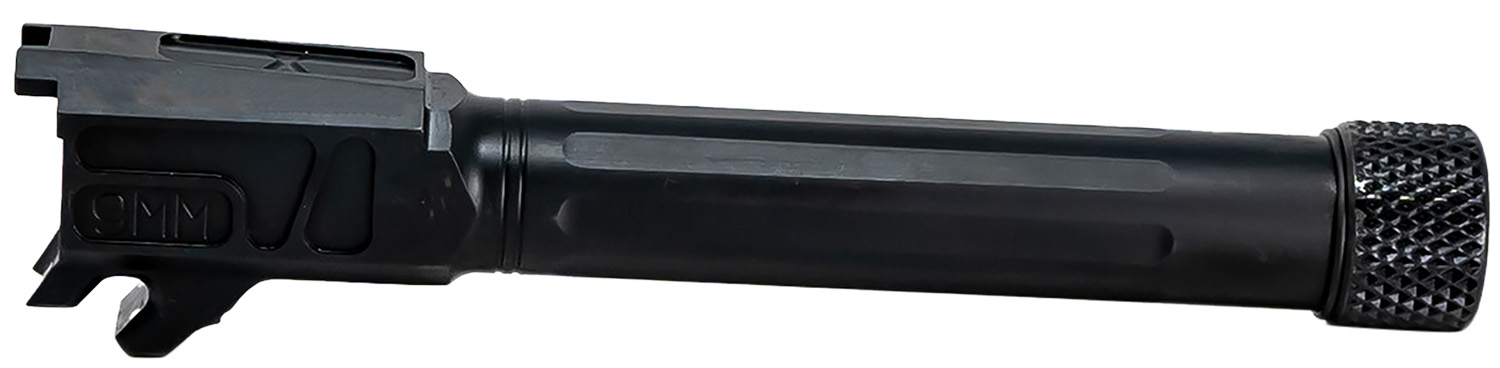 Faxon Firearms 365B910NFSOQT Match Series  9mm Luger Fluted Threaded Black Nitride Stainless Steel, Fits Sig P365