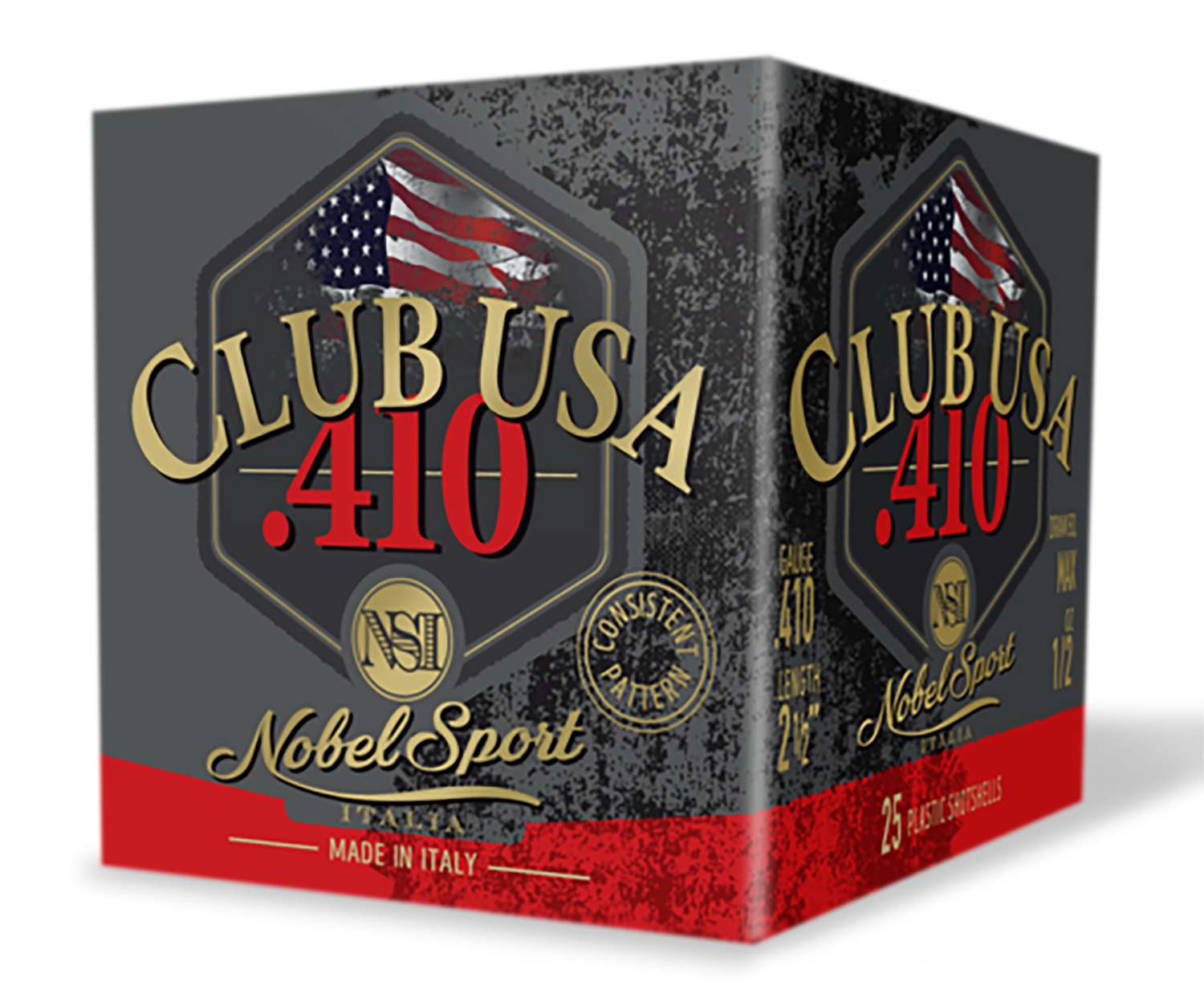 Nobel/eurosports Llc ANS4128  Club USA 410Gauge 2.50″ 1/2oz 8Shot 25 Per Box/10 Case