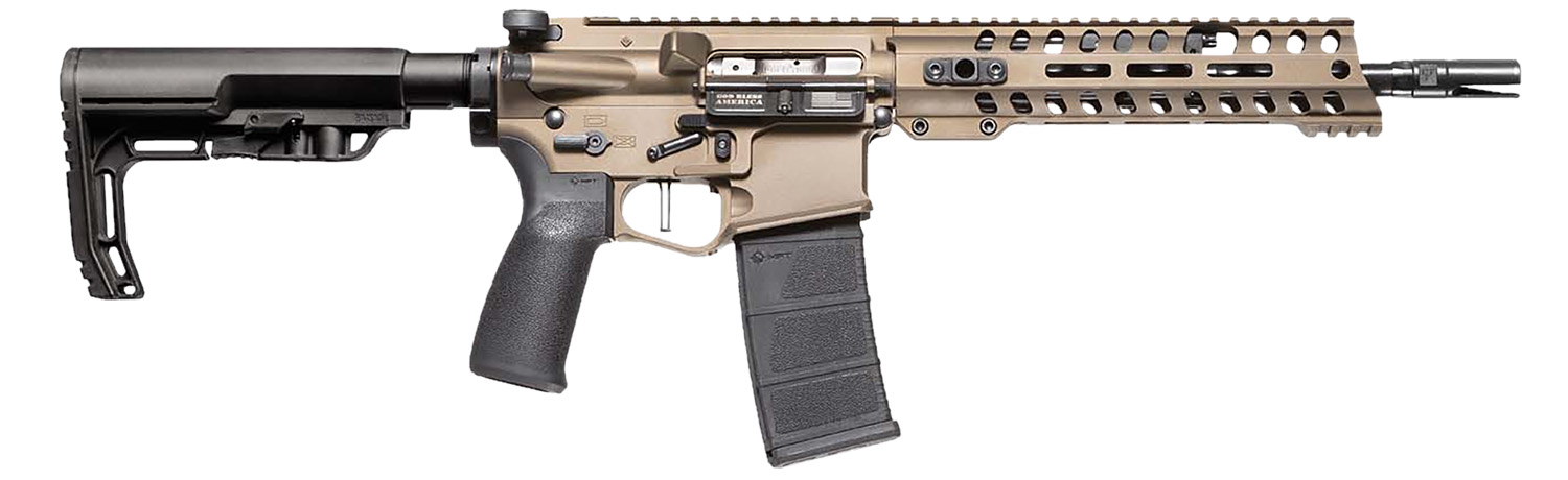 Patriot Ordnance Factory 01441 Renegade+ SBR Direct Impingement 300 Blackout 10.50″ Rail Burnt Bronze Cerakote