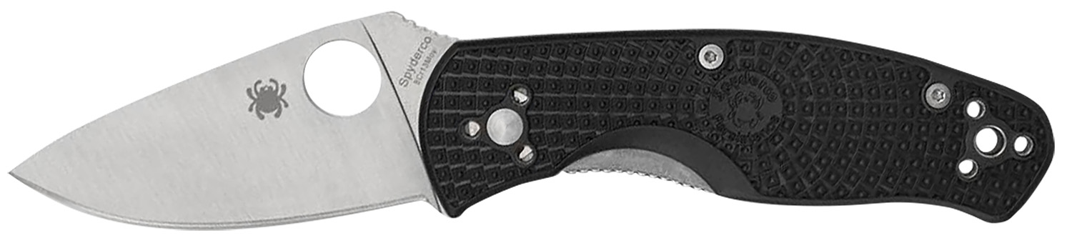 Spyderco C136PBK Persistence Lightweight 2.75″ Folding Plain Satin 8Cr13MoV SS Blade, Black Bi-Directional Texturing FRN Handle