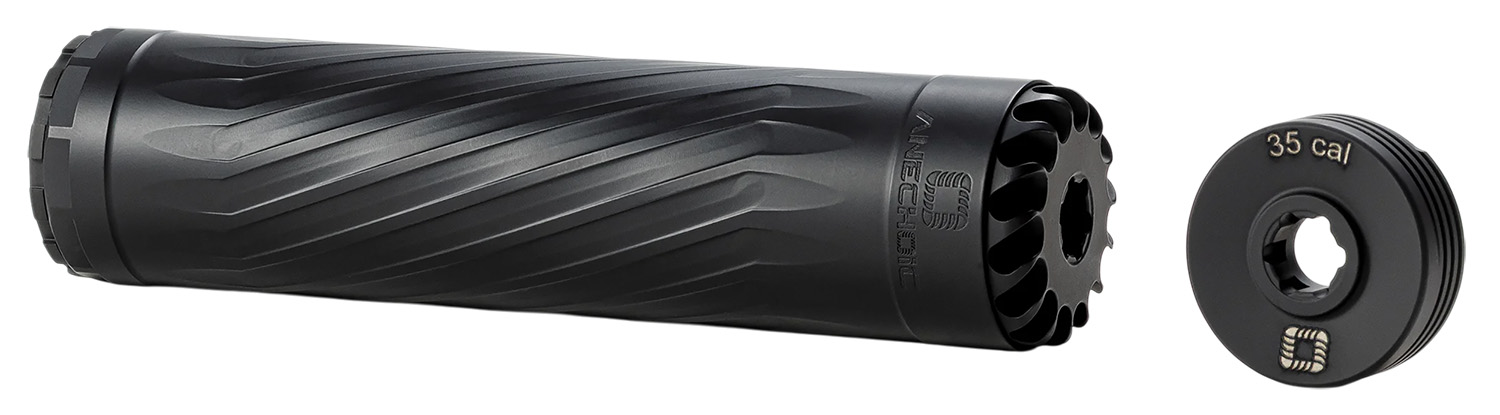 Anechoic X35B Anechox 35  35Cal/338Lapua/338/35Magnums Black Stainless Steel/Titanium 1 3/8″x24 w/ 1/2″x28 DTA