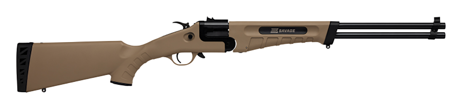 Savage Arms 23004 42 Takedown Full Size 22 LR/410 Gauge 1rd 20″ Black Satin Sporter Barrel, Flat Dark Earth Carbon Steel Receiver, Flat Dark Earth Fixed Synthetic Stock, Ambidextrous