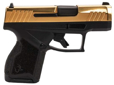 Taurus 1-GX4M931-10G GX4  Micro-Compact Frame 9mm Luger 10+1 3.06″ Satin Black DLC Stainless Steel Barrel, Gold PVD Serrated Alloy Steel Slide,  Matte Black Stainless Steel Frame, Textured Grip