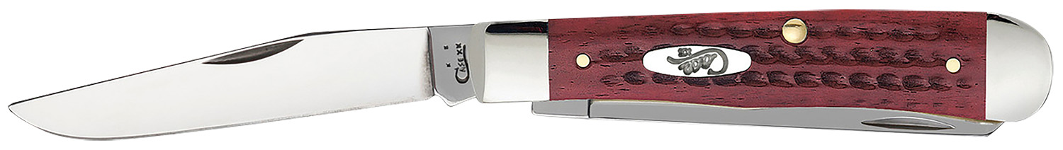 Case 00783 Trapper  Medium 3.25″/3.27″ Folding Clip Point/Spey Plain Mirror Polished Tru-Sharp SS Blade Corn Cob Jigged Old Red Bone Handle