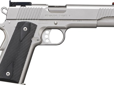 Kimber Mfg.,inc 3200107CA Stainless Target II (CA) 10mm 8+1 5″ Satin Silver Front Serrations Stainless Steel Slide Black Synthetic Double-Diamond Checkering Grip