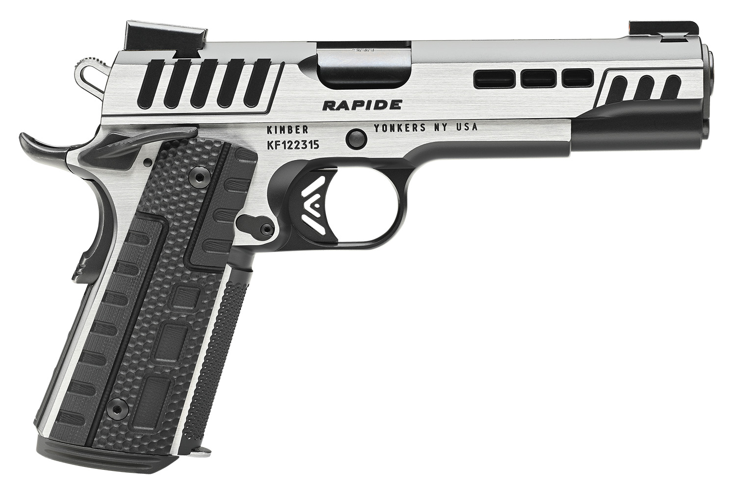 Kimber Mfg.,inc 3000426  Rapide Scorpius 10mm 8+1 5″ Black KimPro II w/ Brush Polished Flats Stainless Steel Slide G10 Grip