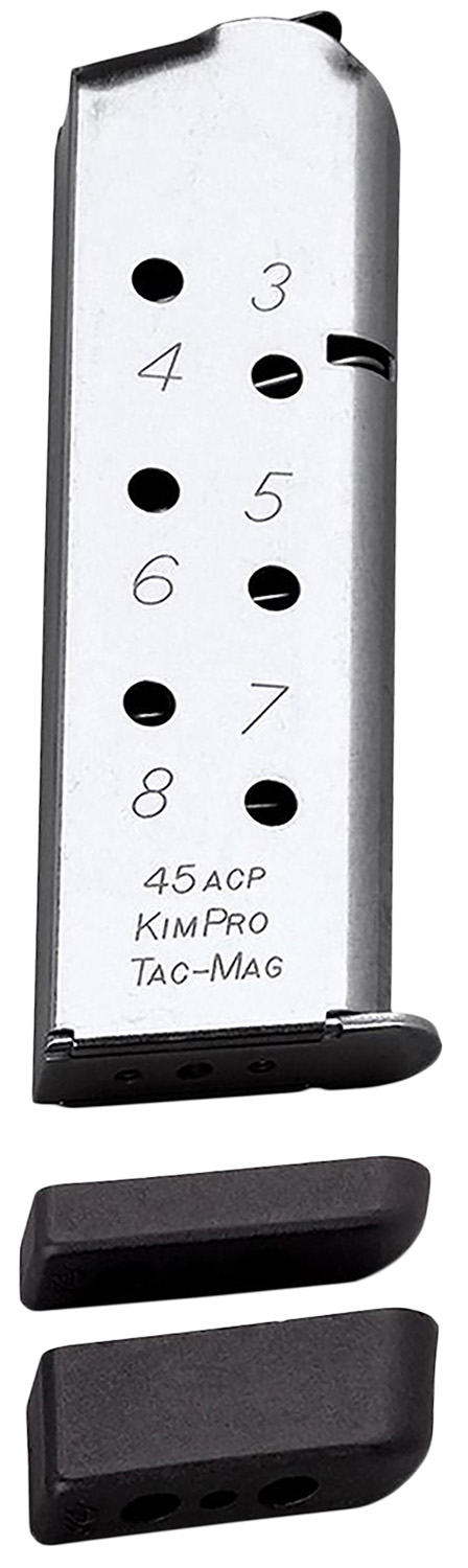 Kimber Mfg.,inc 1100721A Tac-Mag  8rd 45 ACP Silver Stainless Steel
