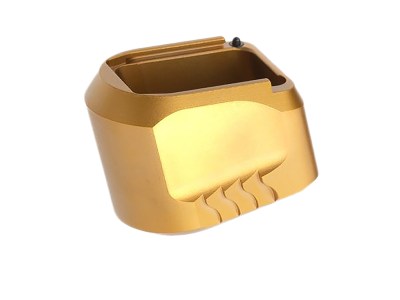 Tyrant CNC TDMPMAGEXFSGOLD  Magazine Extension 9mm/40 S&W Fits S&W M&P Full-Size Black Aerospace Grade Aluminum