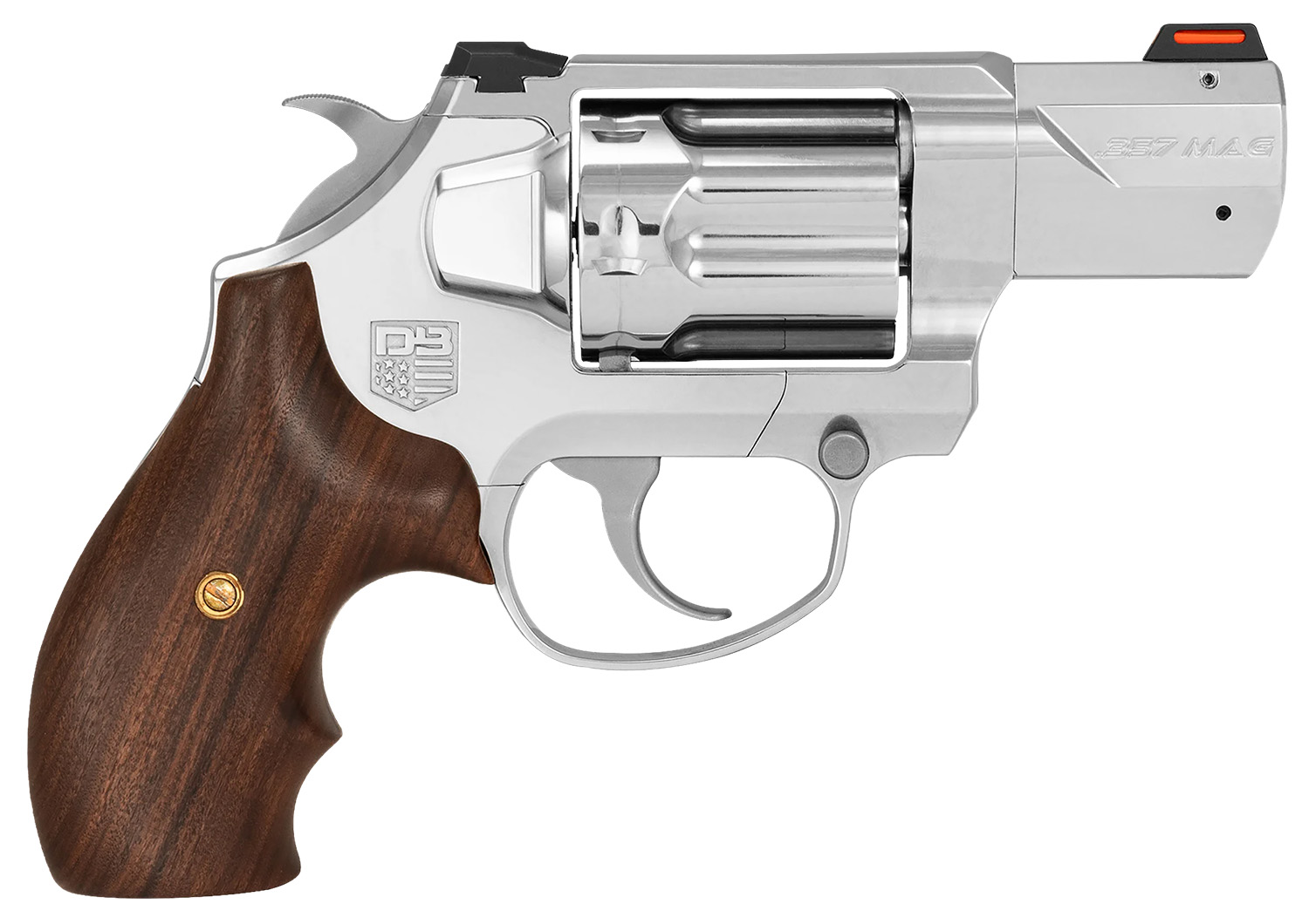 Diamondback DB075AS701 SDR  Sports South Exclusive Small 357 Mag/38 Special +P 6 Shot 2″ Polished Stainless Steel Barrel & Frame, Stainless Steel Cylinder, Hogue Wood Grip, Exposed Hammer