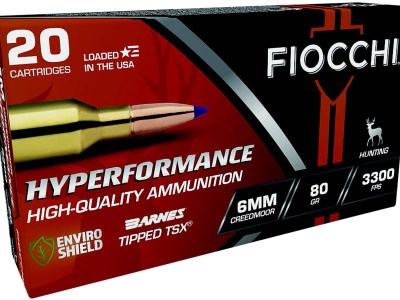 Fiocchi 6CMTT Hyperformance  6mmCreedmoor 80gr Barnes Tipped TSX 20 Per Box/10 Case